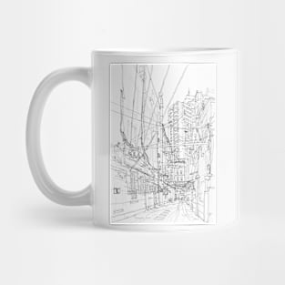 Shanghai. China. Yard full of wires Mug